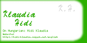 klaudia hidi business card